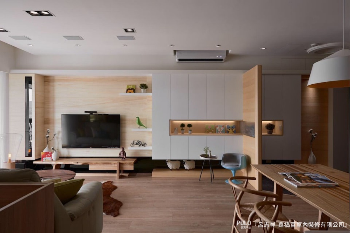 鑫橋富室內裝修有限公司電視櫃設計 - PULO裝潢平台 傳統落地型電視櫃因為不用特別訂製、價格相對實惠,是不少屋主的常見選擇。鑫橋富室內裝修有限公司電視櫃設計 - PULO裝潢平台