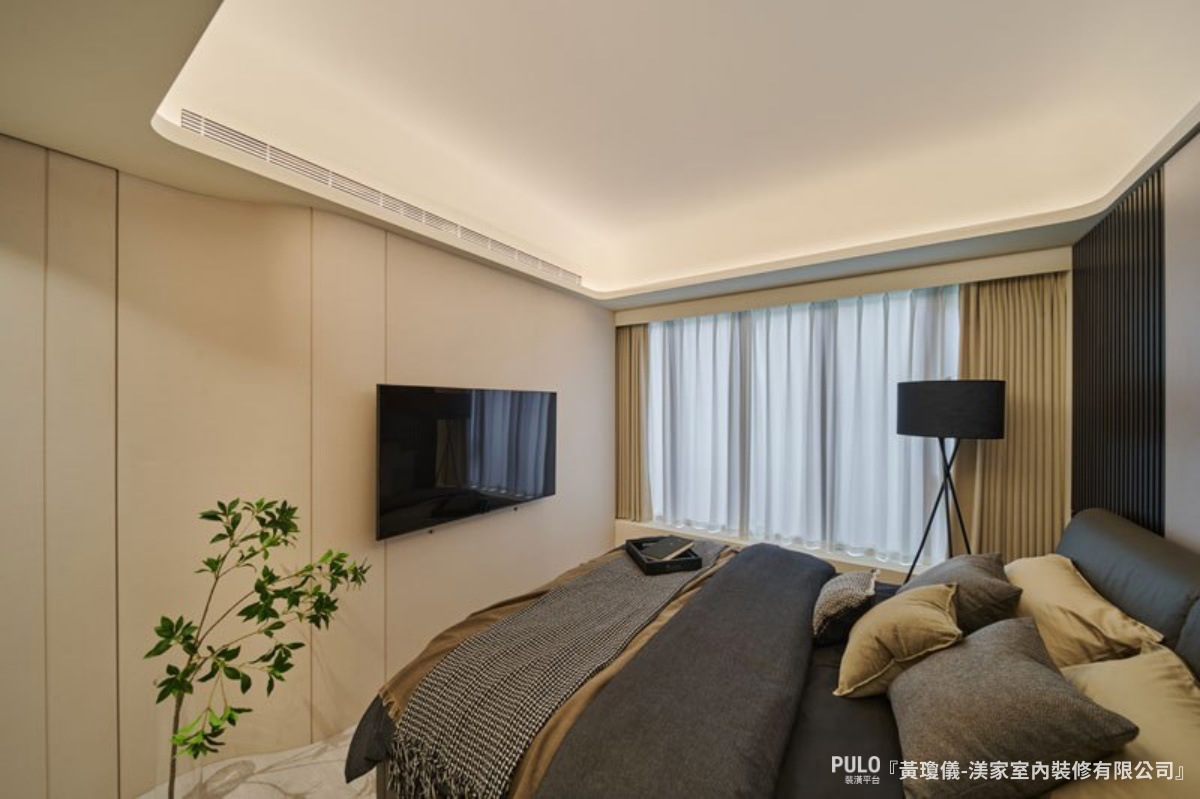 台中室內設計一：圓弧天花板＋環繞式燈光，空間更有層次感-渼家室內裝修有限公司台中室內設計作品 - PULO裝潢平台