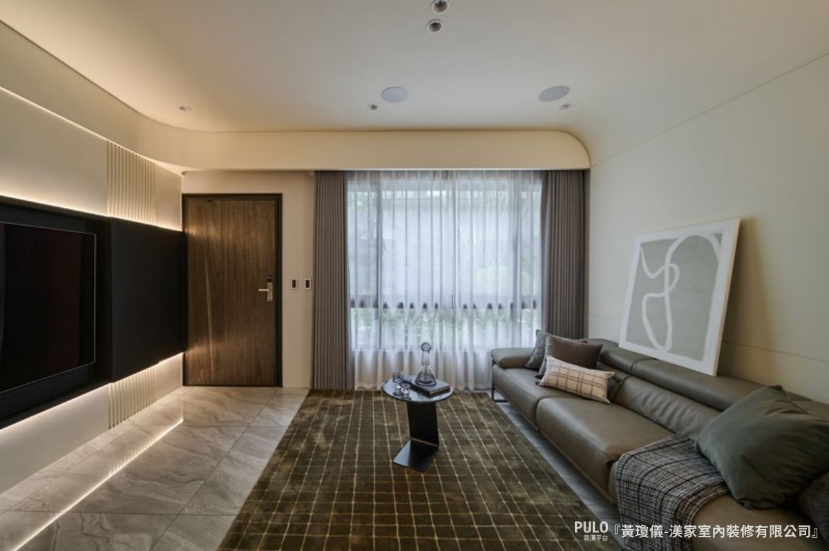 台中室內設計一：圓弧天花板＋環繞式燈光，空間更有層次感-渼家室內裝修有限公司作品 - PULO裝潢平台